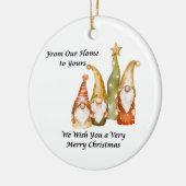 Gnome Family From Our Home to Yours on a Keramisch Ornament (Links)