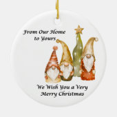 Gnome Family From Our Home to Yours on a Keramisch Ornament (Achterkant)