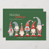 Gnome Family Holiday Greeting Kaart (Voorkant / Achterkant)