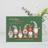 Gnome Family Holiday Greeting Kaart (Staand voorkant)