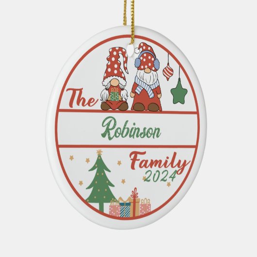 Gnome Family Kerstmis Keramisch Ornament (Rechts)