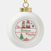 Gnome Family Kerstmis Keramische Bal Ornament (Voorkant)