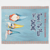 Gnome Family Monogram Funny Cute Fleece Deken (Voorkant (Horizontaal))