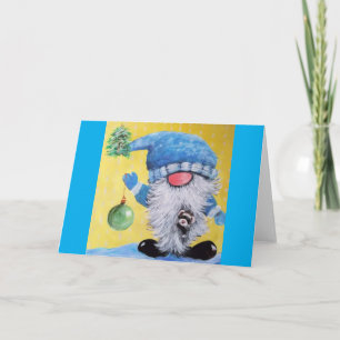 Gnome & Ferret Xmas Blank Kerstgroet Kaart