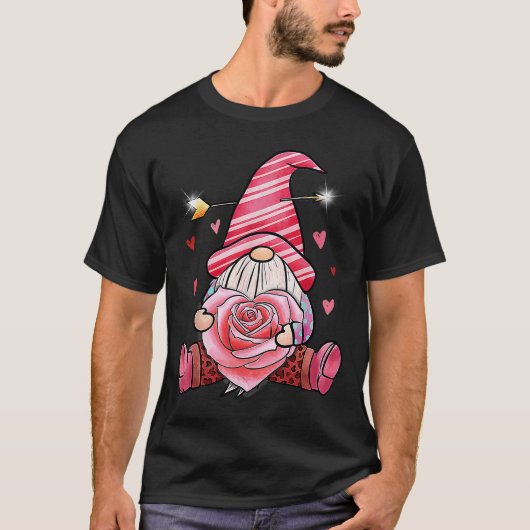Gnome Flower Valentijnsdag Love Valentijnse Gnomen T-shirt (Voorkant)