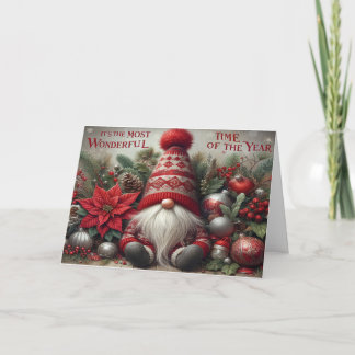 Gnome for the Holidays Christmas Card Bedankkaart