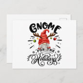 Gnome For The Holidays Christmas Gnome Antlers Briefkaart (Voorkant / Achterkant)