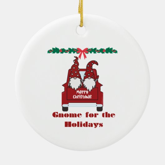 Gnome for the Holidays on a  Keramisch Ornament (Achterkant)