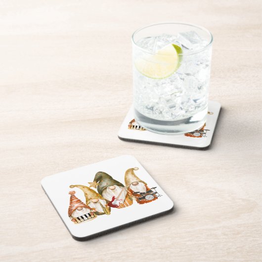 Gnome Four Piece Band op een Bier Onderzetter (Rechterzijde)