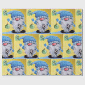 Gnome & fret Kerst inpakpapier (Vlak)