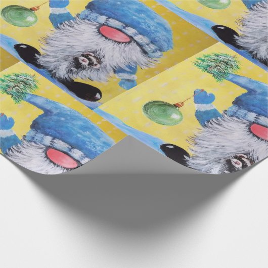 Gnome & fret Kerst inpakpapier (Hoek)