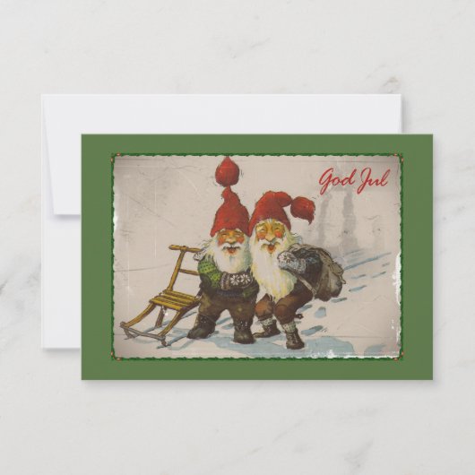 Gnome Friends bij Kerstmis Kaart (Voorkant)