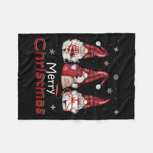 Gnome Funny Family Christmas Shirts Women 2024 Fleece Deken (Voorkant (Horizontaal))