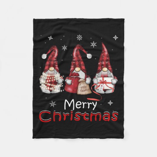 Gnome Funny Family Christmas Shirts Women 2024  Fleece Deken (Voorkant)