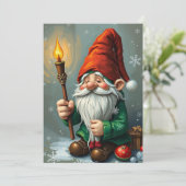 Gnome Funny Trendy Whimsical Fantasy Geen foto Feestdagenkaart (Staand voorkant)