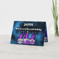 Gnome Galaxy Birthday Kaart