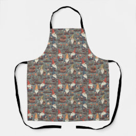 Gnome Garden All-Over Print Schort