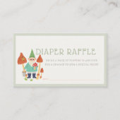 Gnome Garden Mushroom Green Diaper Raffle Ticket Informatiekaartje (Voorkant)