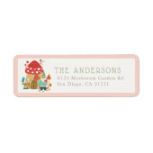 Gnome Garden Mushroom Pink Retouradres Etiket (Voorkant)