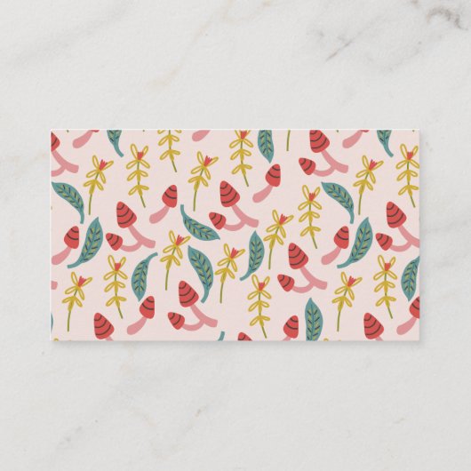 Gnome Garden Mushroom Roze Luier Raffle Ticket Informatiekaartje (Achterkant)