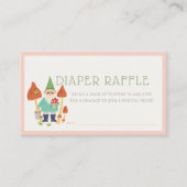 Gnome Garden Mushroom Roze Luier Raffle Ticket Informatiekaartje (Voorkant)