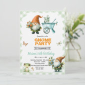 Gnome garden party invitation kaart (Staand voorkant)