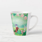 Gnome gardener, Blackbird, Hedgel & white Rabbit Latte Mok (Rechts)