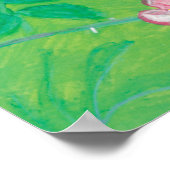 Gnome gardener, Blackbird, Hedgel & white Rabbit Poster (Hoek)