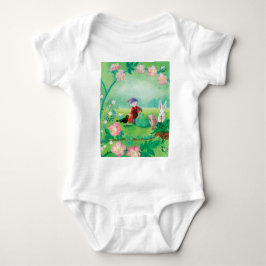 Gnome gardener, Blackbird, Hedgel & white Rabbit Romper