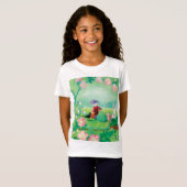 Gnome gardener, Blackbird, Hedgel & white Rabbit T-shirt (Voorkant volledig)