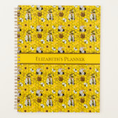 Gnome Gele Zonnebloemen Honing Gepersonaliseerd Planner (Voorkant)