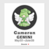 Gnome Gemini Astrology Sign Angel 8" VinylSticker Sticker (Vel)