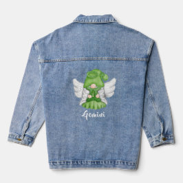 Gnome Gemini Zodiac Astrologie Teken Engel Vrouwen Denim Jacket