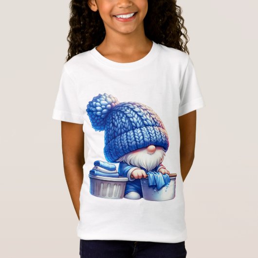 Gnome Genieten van Wasserij Dag Fun T-shirt (Voorkant)