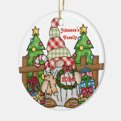 Gnome gepersonaliseerd keramisch ornament (Links)