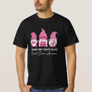 Gnome gevechten alleen familie die borstkanker aan t-shirt