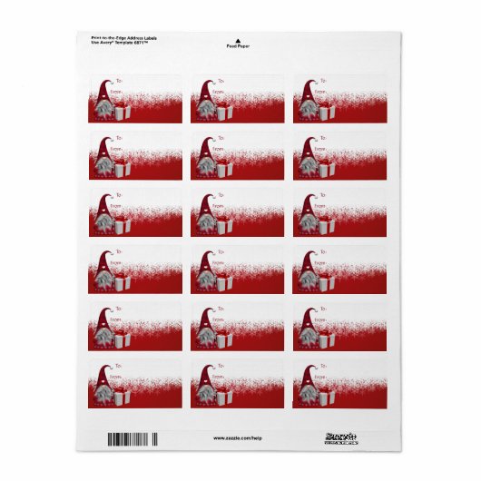 Gnome Gift Labels (Full Sheet)