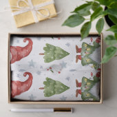 Gnome Gift Wrapping Tissue Paper White Waterverf Tissuepapier (Geschenk)