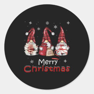 Gnome Gifts Funny Familie Kerst Shirten Vrouwen 20 Ronde Sticker