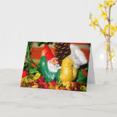 Gnome Giggles-Wenskaart Kaart (Gele Bloem)