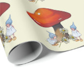 Gnome Girls, Daisies, Toadstool, Fantasy Art Cadeaupapier (Rol Hoek)