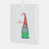 Gnome Glass kerstversiering Glas Ornament (Voorkant links)