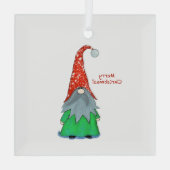 Gnome Glass kerstversiering Glas Ornament (Achterkant)
