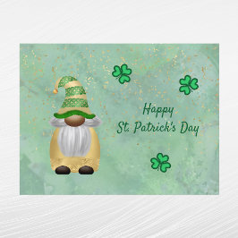 Gnome Gold Green Shamrock St Patricks Day Feestdagenkaart