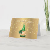 Gnome Gold Lights Shamrock St Patricks Day Feestdagen Kaart (Voorkant)