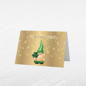Gnome Gold Lights Shamrock St Patricks Day Feestdagen Kaart