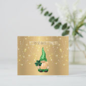 Gnome Gold Lights Shamrock St Patricks Day Feestdagenkaart (Staand voorkant)