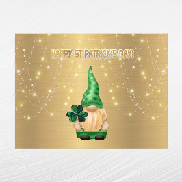 Gnome Gold Lights Shamrock St Patricks Day Feestdagenkaart