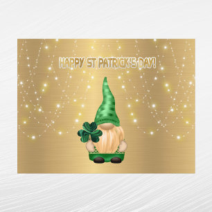 Gnome Gold Lights Shamrock St Patricks Day Feestdagenkaart