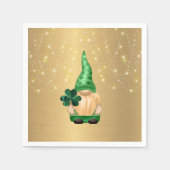 Gnome Gold Lights Shamrock St Patricks Day Servet (Voorkant)